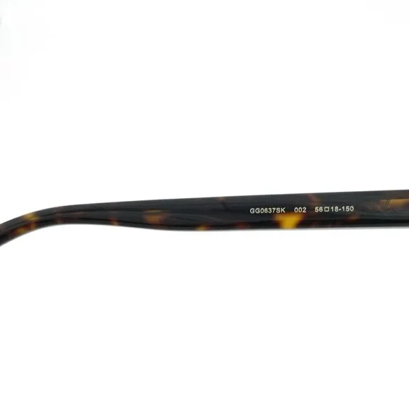 Gucci GG0637 Square Sunglasses Dark Havana Green OS  display picture 3